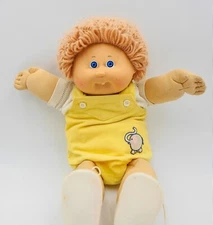 Cabbage Patch Doll First Tooth 1985 LT Brown Hair Blue Eyes Made In China
