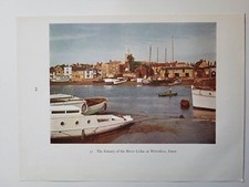 Face of England Old Antique Print 1952 Estuary of River Colne at Wivenhoe Essex