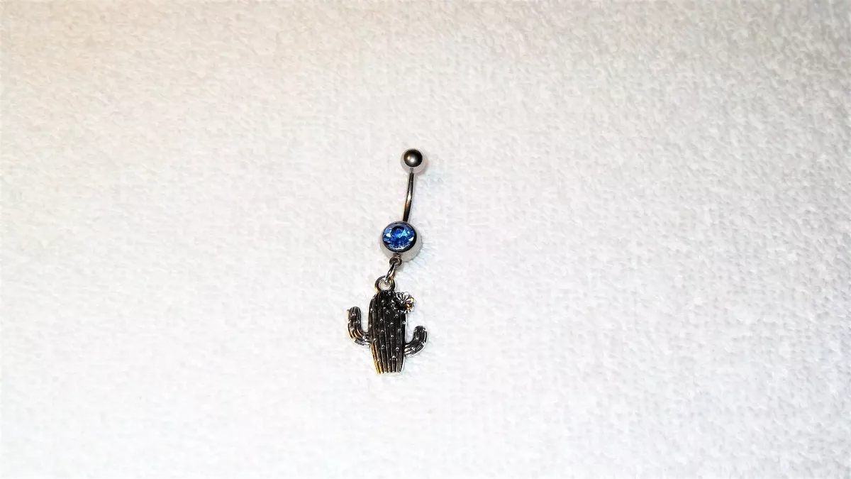 Desert Cactus Sun Southwest Charm Belly Button Navel Ring Body