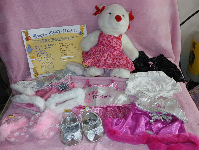 Build-a-Bear with Extra Clothes, Shoes, & Adoption Certificate