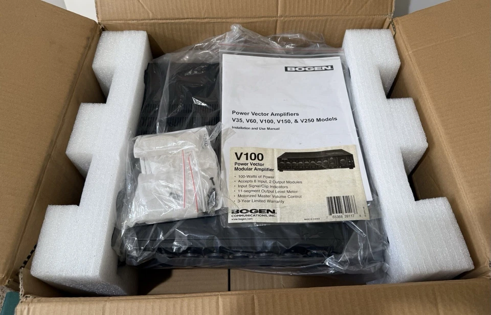 Bogen Power Vector V100 Amplifier - 100 W RMS - Black (V100) - Image 2 of 4