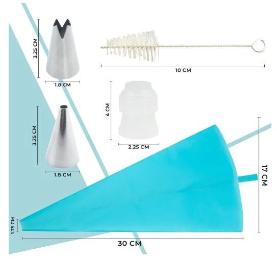 8 pcs Silicone Piping Bags Stainless Steel Nozzles Set with Coupler Cupcakes💹 - Image 3 of 4