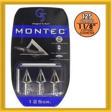 G5 Outdoors 115 Montec Pre-Season 125 Grain Steel Fixed (3 Broadhead per Pack)