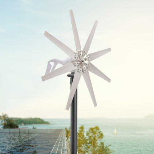 Wind Turbine Generator Kit 600W 12V with 8 Blade for Home Use Marine RV Terrace - Imagen 1 de 13