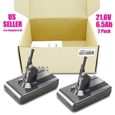 2PK 21.6V 6.5Ah for Dyson V8 Battery SV10 V8 Absolute V8 Animal Cordless Vacuum