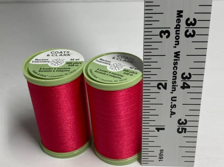 Coats & Clark Thread Pink Machine Embroidery Polyester S965  600 Yds x 2 Spools - Image 4 of 4