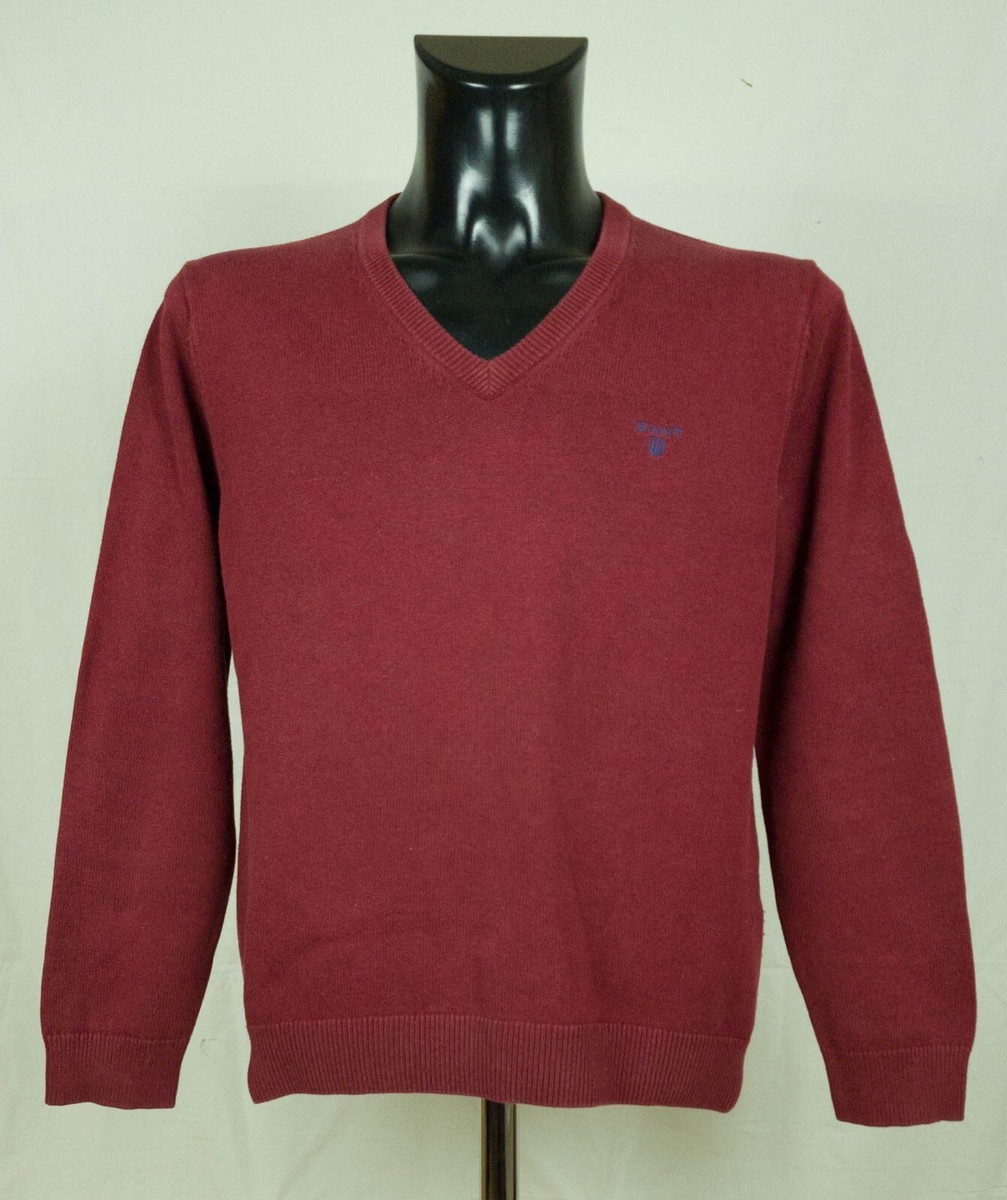 Pull Homme GANT Sans Manches Col V En Coton - Taille M (étiquette L) - Noir