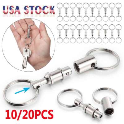 10/20-PCS Detachable Pull Apart Quick Release Keychain Key