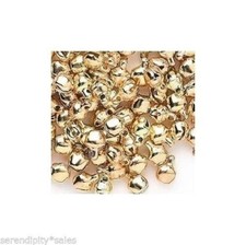 LOT 500 Metal JINGLE BELLS ~ GOLD Color ~ Beads Drops Charms Small 6mm with Loop