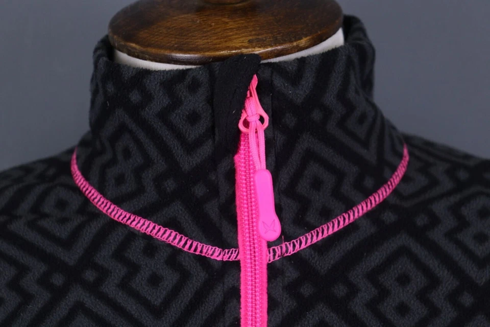 Chaqueta polar Kari Traa gris geoimétrica Fair Isle cremallera completa senderismo talla M Foto 4 de 4