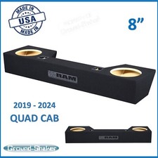 Fits 2019-2024 Dodge Ram Quad Cab 8" Dual Sealed Sub Box Subwoofer Enclosure