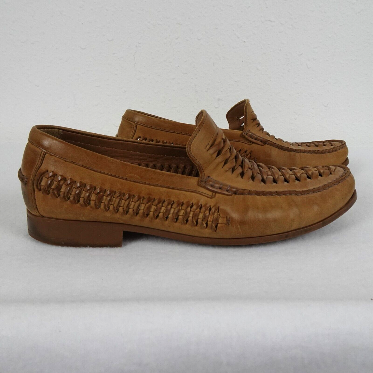 Johnston & Murphy Tan Woven Sheepskin Loafers Size 9.5 | eBay display picture 1