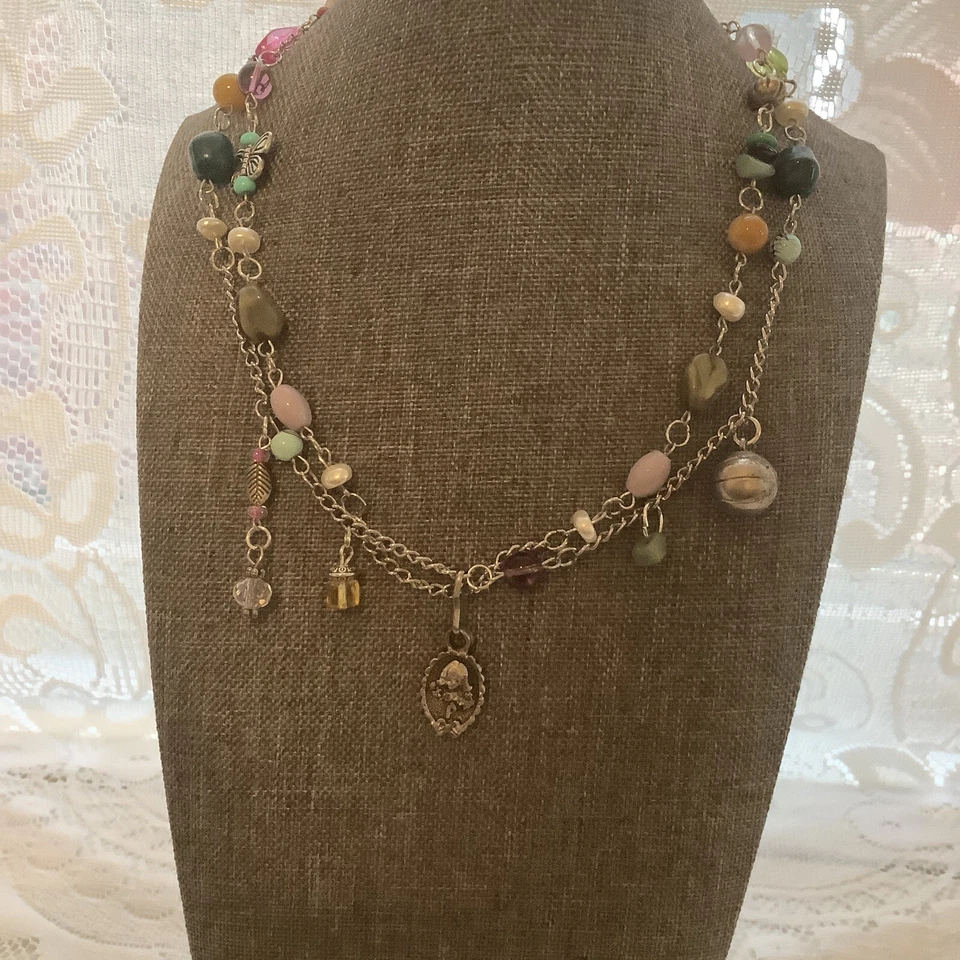 Gargantilla colgante Royce vintage de cadena doble única hecha a mano 17 pulgadas” Foto 4 de 4