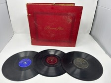 DECCA Red Vintage Record Storage Album for 78 rpm 10  12 Sleeves with 10 Records