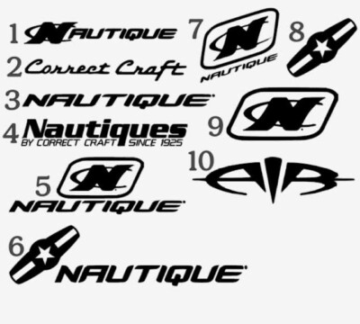 Ski Nautique Air Nautique Correct Craft Boat Various Colors Vinyl Decal Sticker