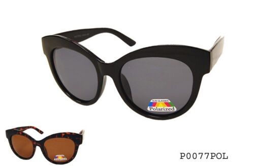 Sunglasses Women's Black Oversized Polarized Cat Eye Shades NEW