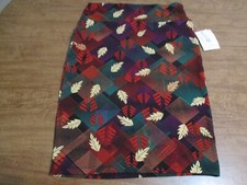 LULAROE CASSIE SKIRT MULTI COLOR LEAF SIZE MEDIUM
