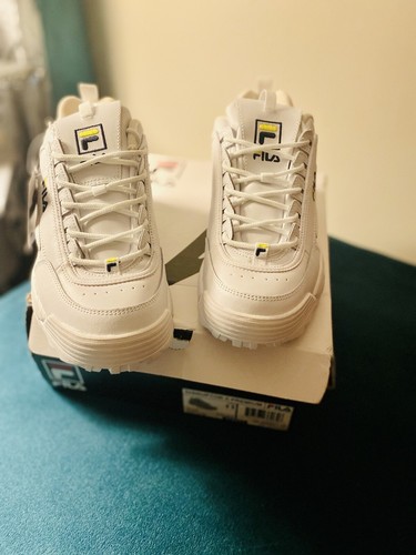 fila women's disruptor ii sneaker Wht/NeonGrn/Nvy Fits A Size 10 Perfectly - Picture 2 of 8