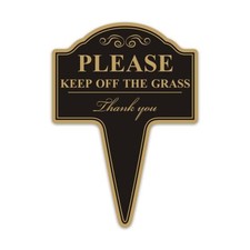 Keep Off The Grass Sign 10 x14  Stay Off Grass Sign With Stake Rustfree Aluminum