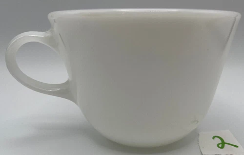 Pyrex Vintage White Milk Glass Coffee Tea Cup "9" (on bottom) Corning C Handle