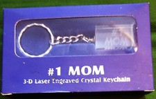 Nice 1.5" Acrylic Keychain Key Ring " 1 Mom"