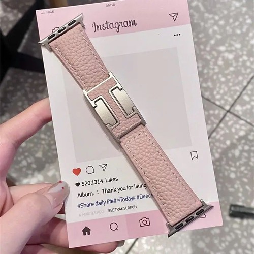 Pasuje do Apple iWatch 10 9 8 7 6 Pasek do zegarka Pasek H Składana klamra Skóra - Zdjęcie 2 z 32