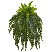 Boston Fern faux Plant Realistic Natural 46” Decor