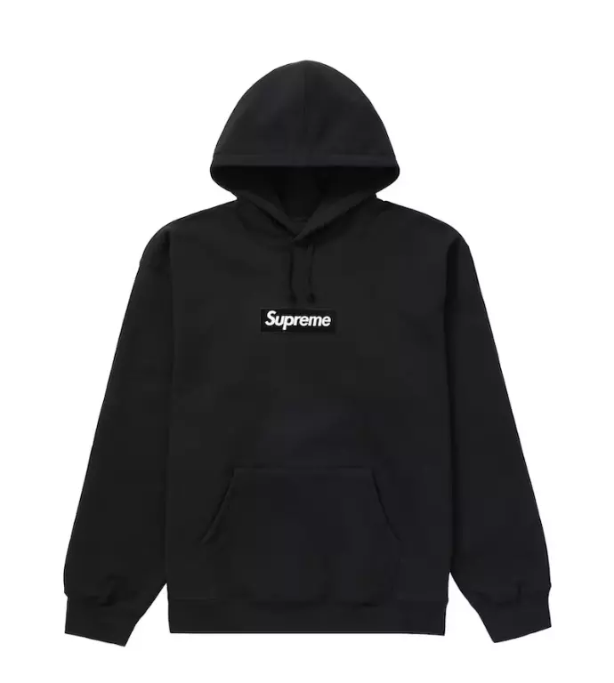 box logo hoodie black