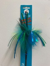 GO CAT SPARKLING KITTY DUSTER PEACOCK LONG 36" CAT TOY TEASER QTY 1