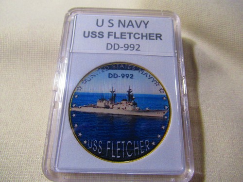 US NAVY - USS FLETCHER (DD-992) Challenge Coin - Foto 8 di 12