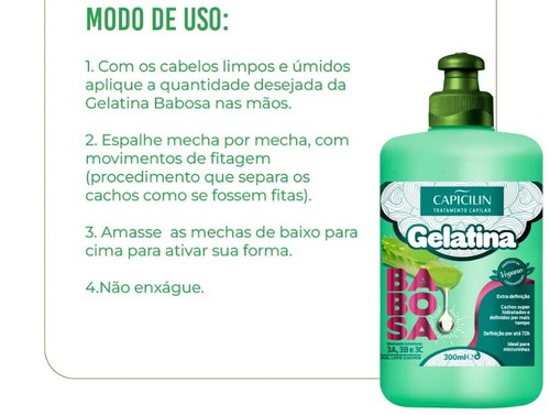Capicilin - Babosa Tratamento Natural - Gelatina 300 ml - (Gelatine 10,14 flüssige Unzen) - Bild 3 von 3