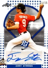 JIMMY STARNES 2018 Leaf Perfect Game Auto Blue #11/15 #BA-JS3 West Virginia