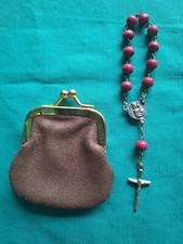 Antico ROSARIO Crocefisso Più Borsellino Vintage 