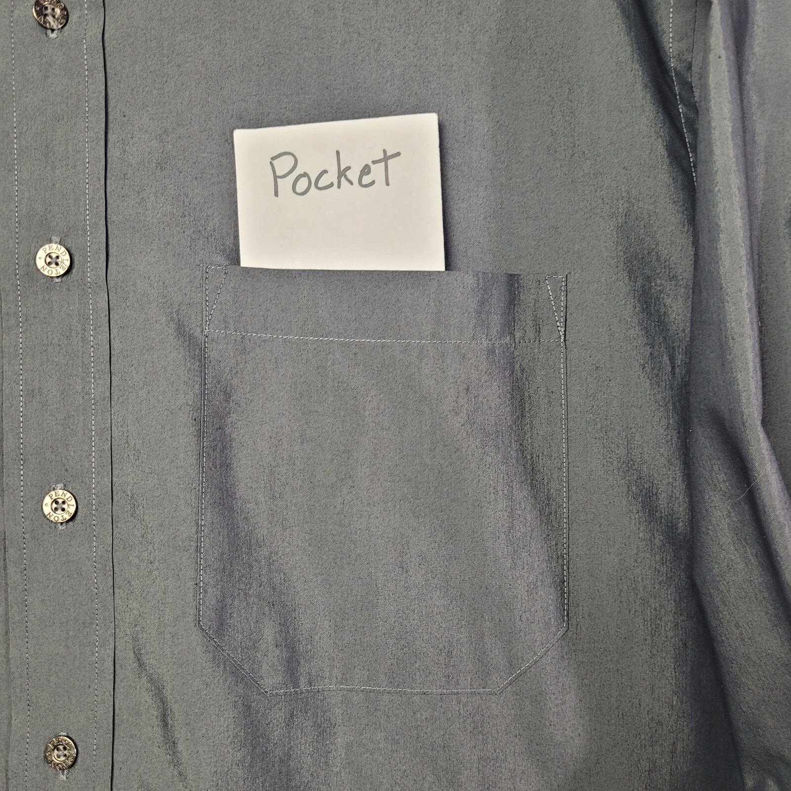 Pendleton Shirt Mens Size Medium Solid Button Dow… - image 8