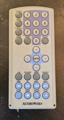 Audiovox 13634310 Portable DVD Player Remote Control Gray Tested Working OEM