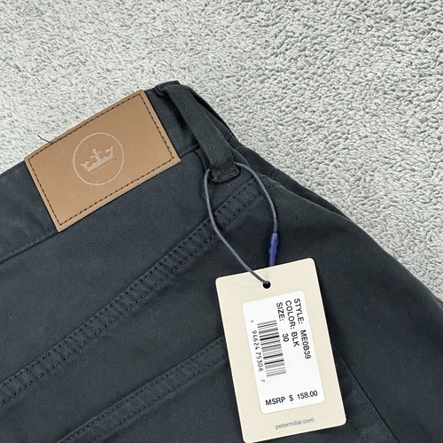 Peter Millar Pants Men’s 30x33 Black Ultimate Sateen Five Pocket Chino Trousers - Picture 2 of 9