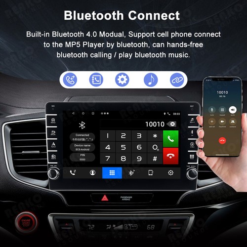 9''1Din 2+64G Android 12 Car Radio Stereo Carplay Auto Link BT WiFi GPS FM+Cam - Picture 9 of 17