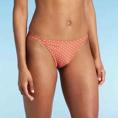 Kona Sol Bikini Bottom Womens Swimwear String Large Rust Orange Floral Beach New