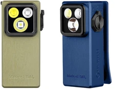 Olight Oclip Ultra Clip-On Light w/Flood, Spot, UV Modes, Nave Blue & Olive Gree