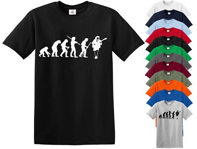 Evolution of Angus Young T-Shirt Retro AC DC Musik lustig Tshirt Rock Metal USA
