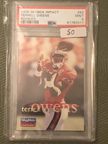 1996 SKYBOX IMPACT #62 TERRELL OWENS ROOKIES RC PSA 9