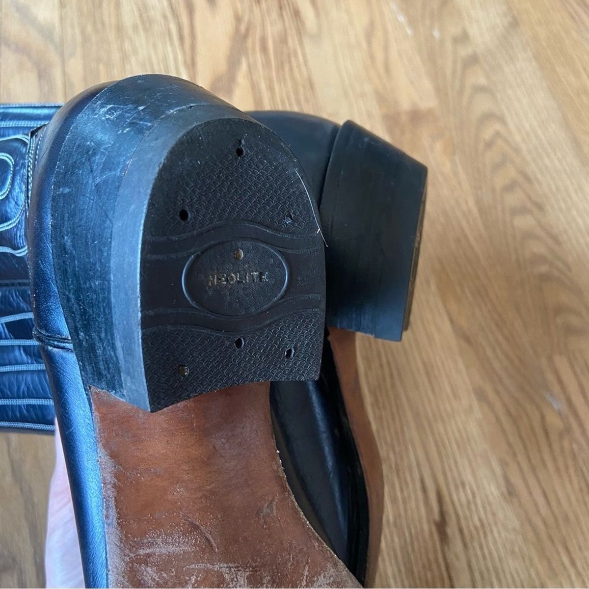 VINTAGE JUSTIN 1879 FORT WORTH TEXAS BLACK COWBOY BOOTS SIZE 7 1/2 VINTAGE JUSTIN COWBOY BOOTS | black main image 4