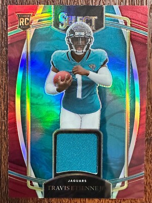 2021 Panini Select Travis Etienne Jr. Red Patch Rookie RC #RSW-TET Jaguars