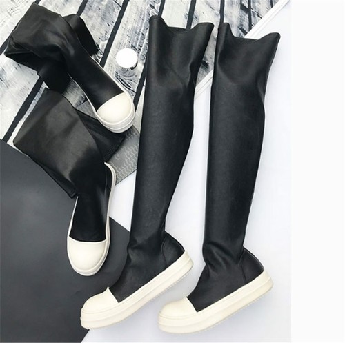 Women Thigh High Boots Over the Knee Booties Flats Fashion Sneakers Oxfords Punk - Picture 4 of 6