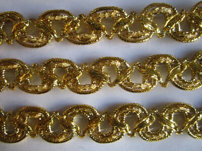 8/2 Meter elegante Borte Spitze Gold Hell 1,5cm Nähen Nichtelastisch 