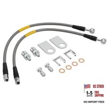 2pcs Stainless Steel Brake Lines Compatible With Gm Metric Brake Vehicles