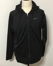 Nike Black Dri-Fit Mens Large Hoodie Jacket With Zipper  Pockets