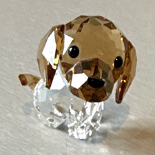 Swarovski Crystal Dog Figurine, Clear & Gold, Polished Decorative Ornament