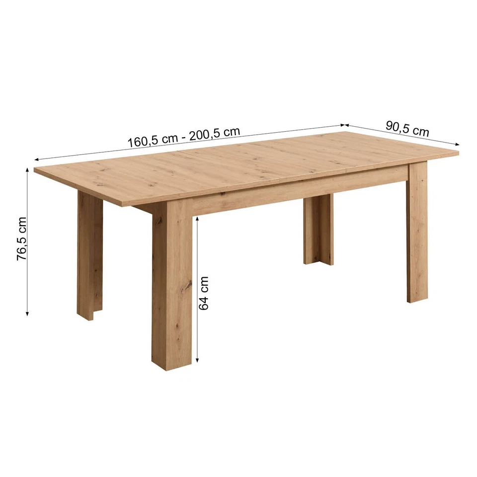 Table à Salle Manger Extensible de Cuisine Bois Nature Moderne Salon Homestyle4u - Photo 3/4
