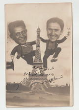 1928 OTTOMAN TURKEY ARMENIAN GUYS ON EIFFEL TOWER PARIS REAL PHOTOGRAPH